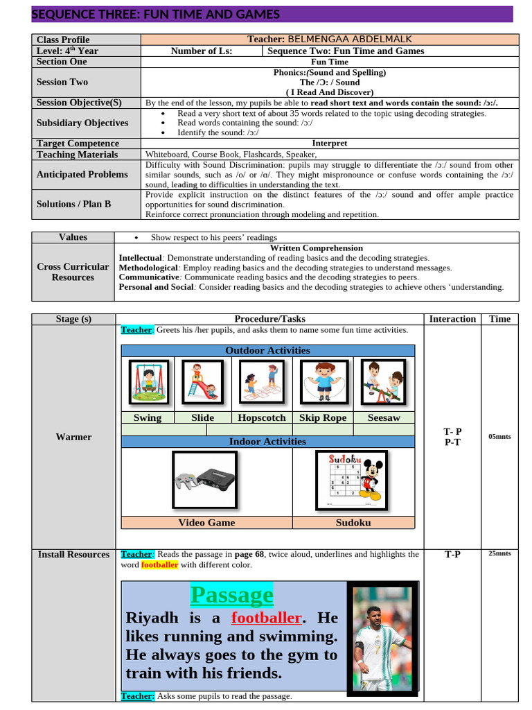 Phonics Lesson Plan: /ɔ:/ Sound | PDF | Phonics | Cognitive Science