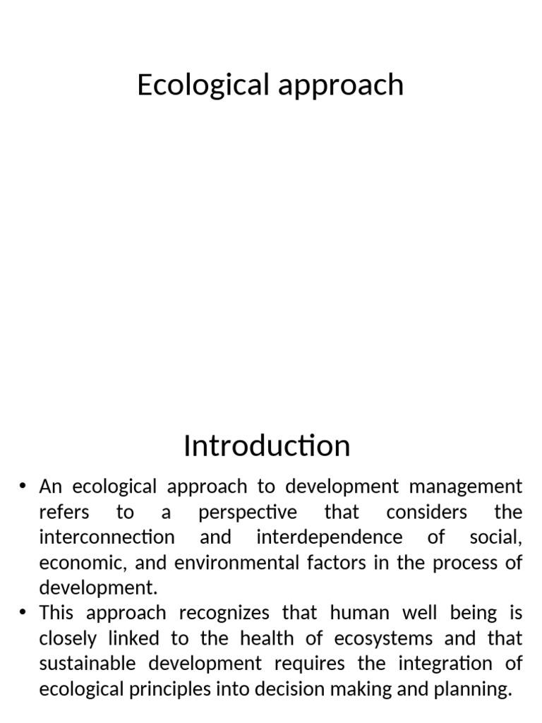 Ecological Approach | PDF