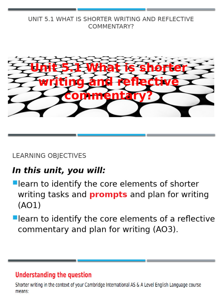 Shorter Writing & Reflective Commentary Guide | PDF