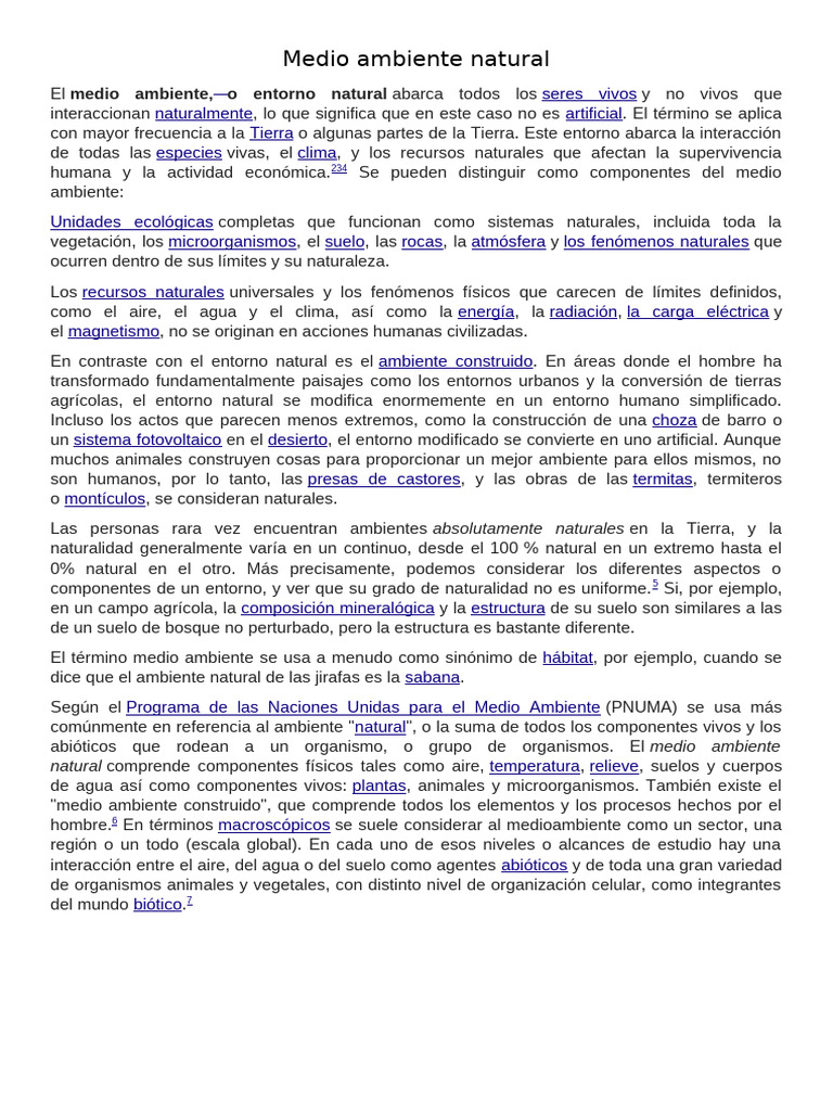Componentes del Medio Ambiente Natural | PDF | Entorno natural | Ecosistema