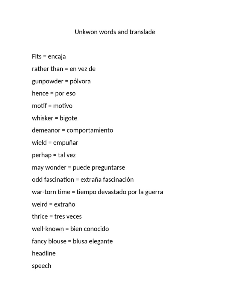 Traducción de Términos en Inglés | PDF