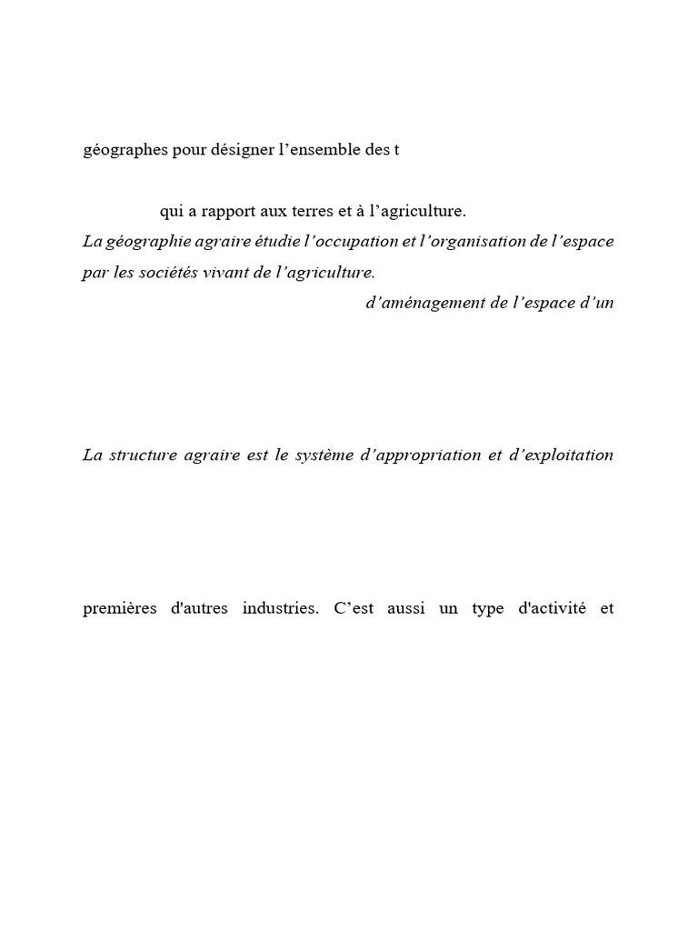 Lexique de la Géographie Rurale | PDF | Agriculture | Zone rurale