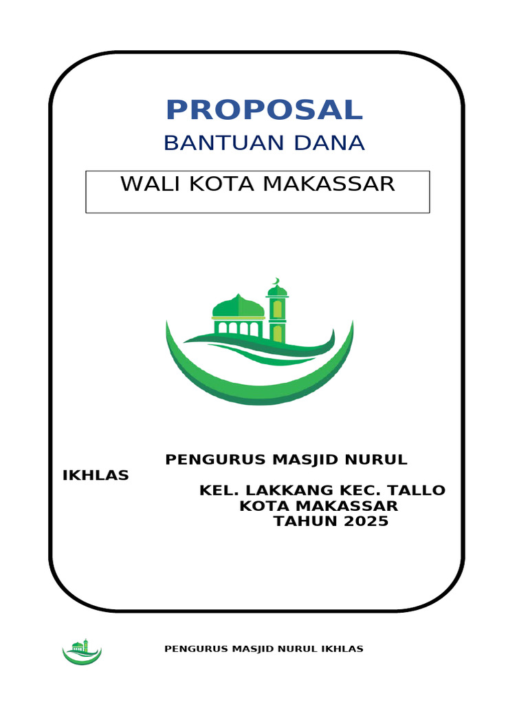 Proposal Pembangunan Masjid 2025 | PDF
