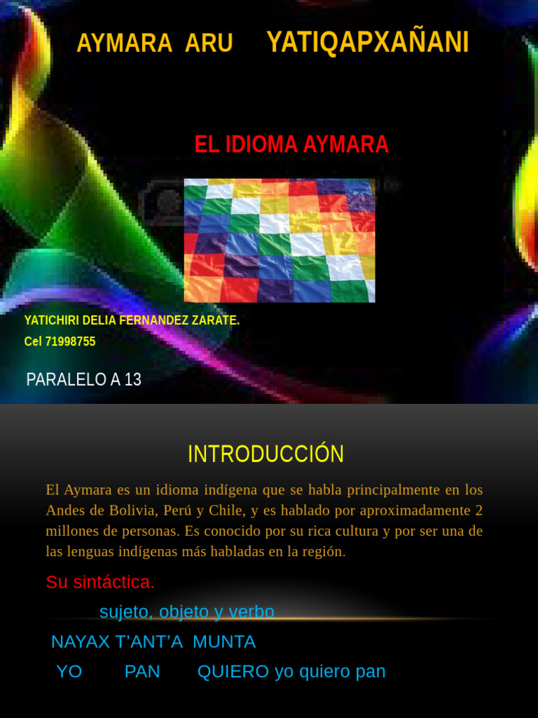 Características del idioma aymara | PDF | Familias de idiomas | Lingüística