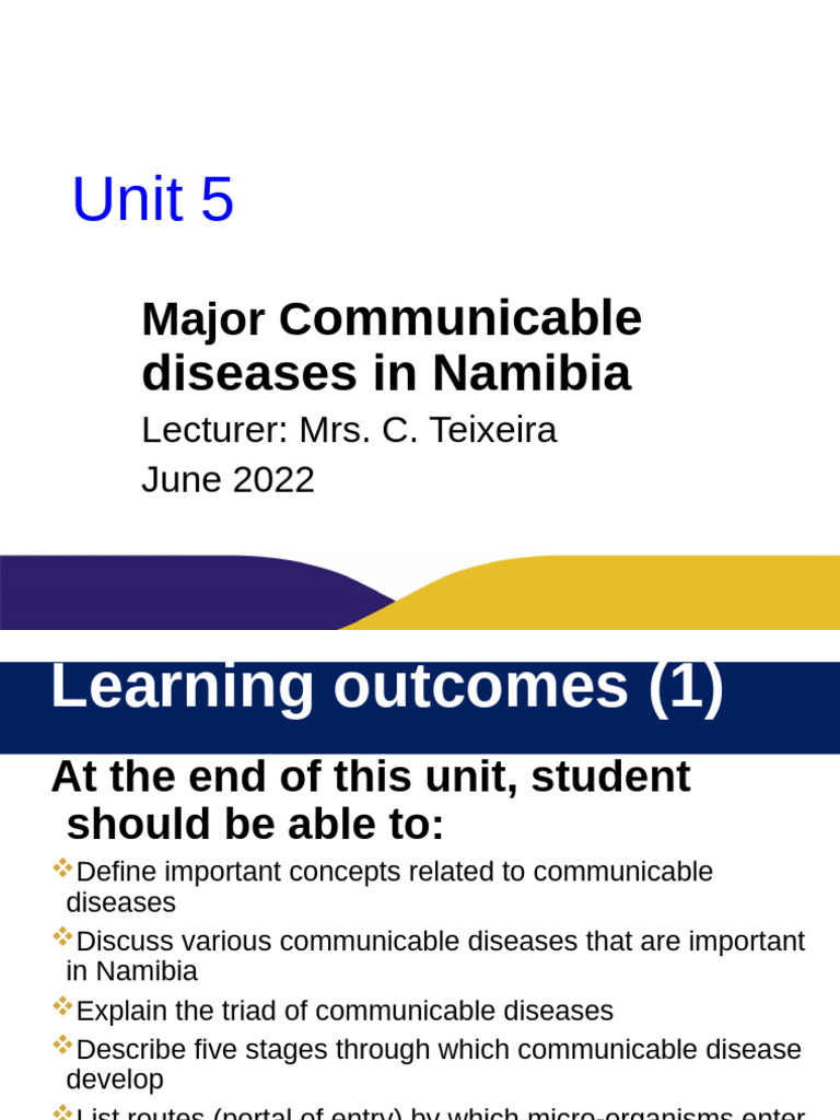 Unit 5.1.communicable Diseases | PDF | Non Communicable Disease | Infection