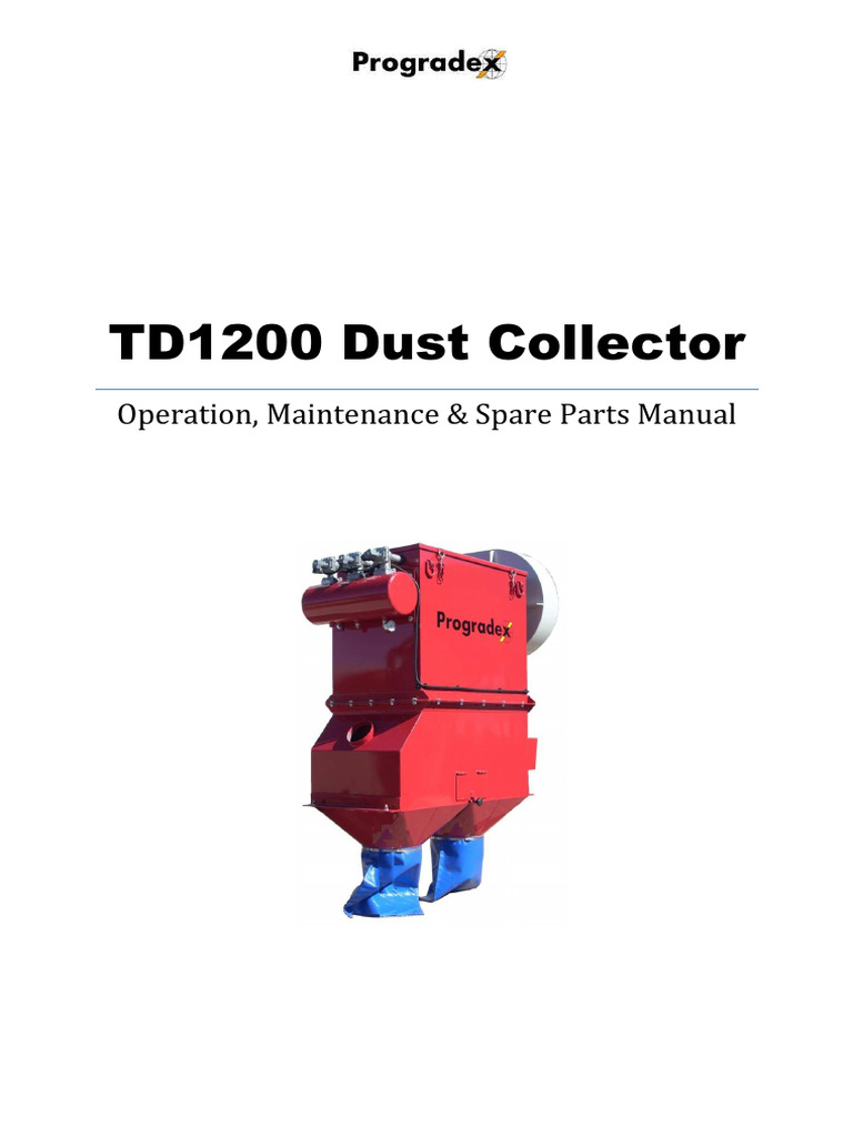 TD1200 Dust Collector Manual | PDF | Pressure Measurement | Valve