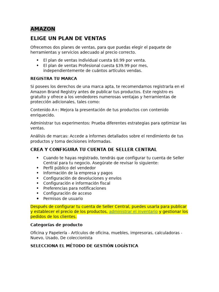 Guía para Vender en Amazon | PDF