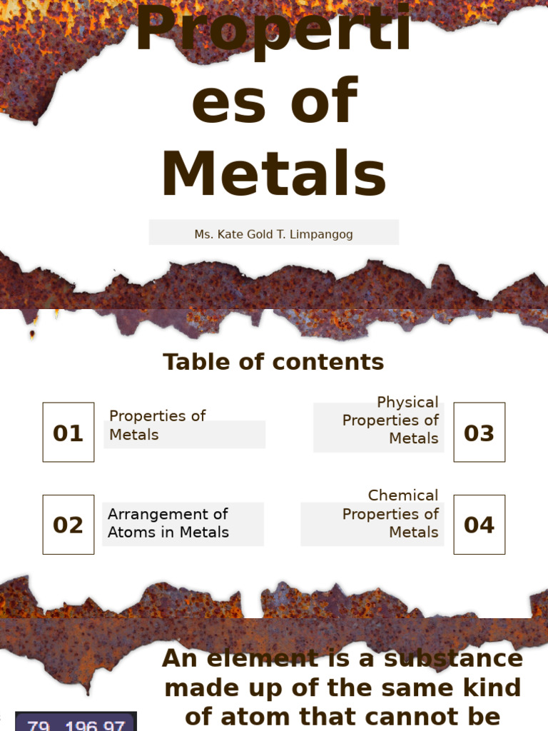 Properties and Bonding of Metals | PDF | Chemical Bond | Metals