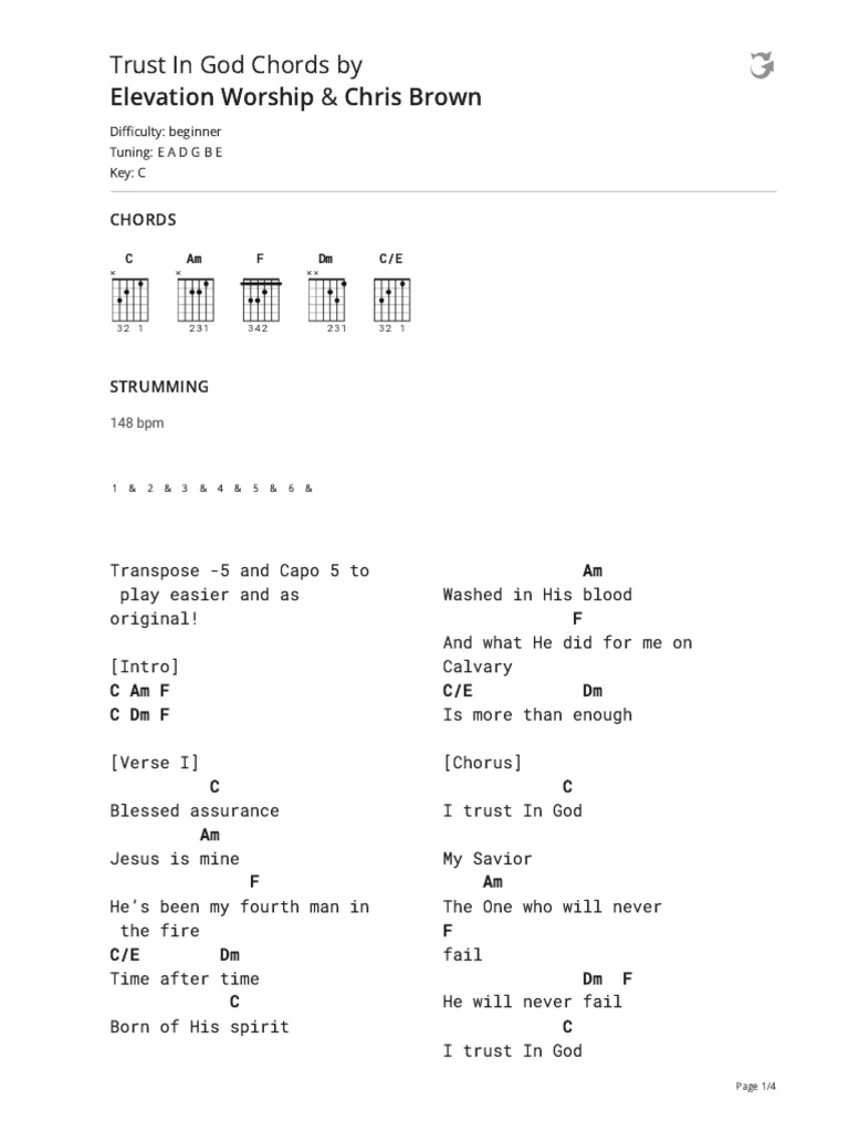 Trust In God Chords - Elevation Worship | PDF | Elements Of Music ...