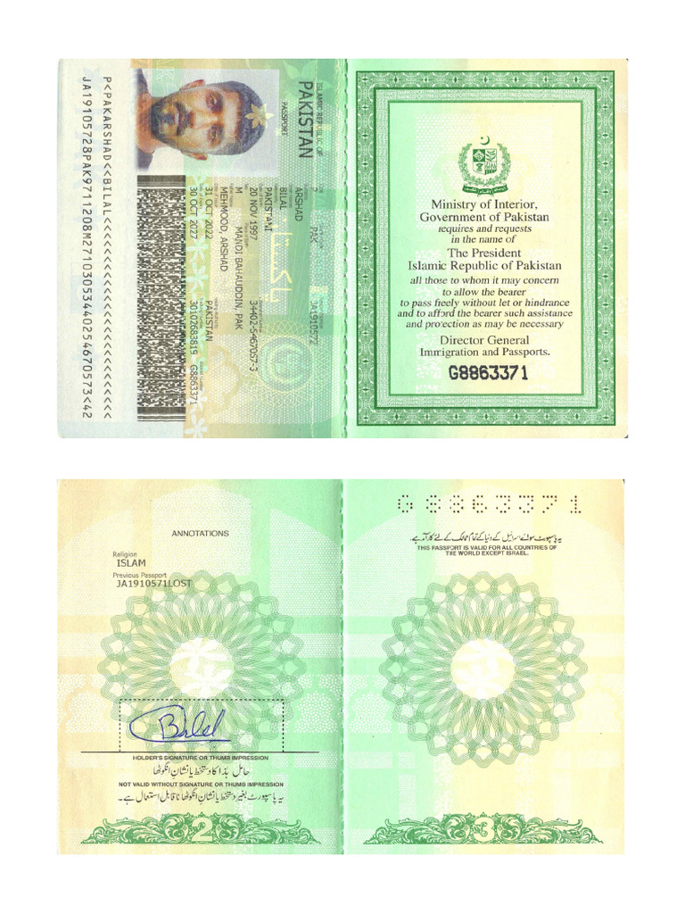 Pakistani Passport Signature Details | PDF | Data Management | Government