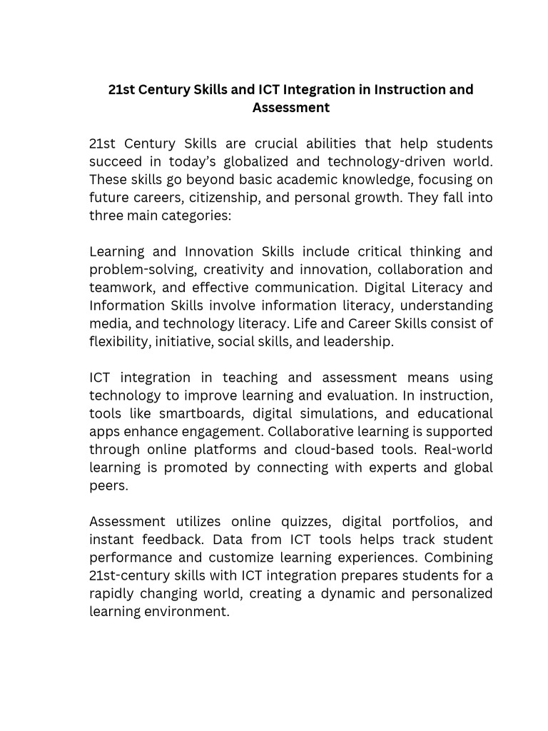 21st Century Skills & ICT in Education | PDF