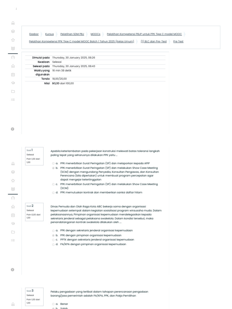 Ujian Kompetensi PPK Tipe C 2025 | PDF