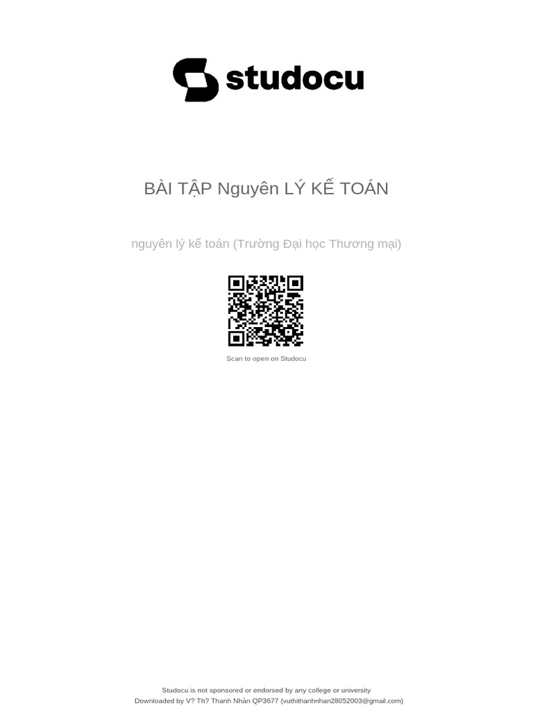 Bai Tap Nguyen Ly Ke Toan | PDF