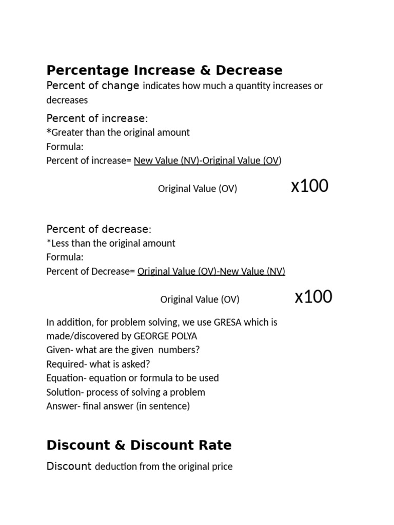 Math Formulas for Students | PDF | Interest | Ratio
