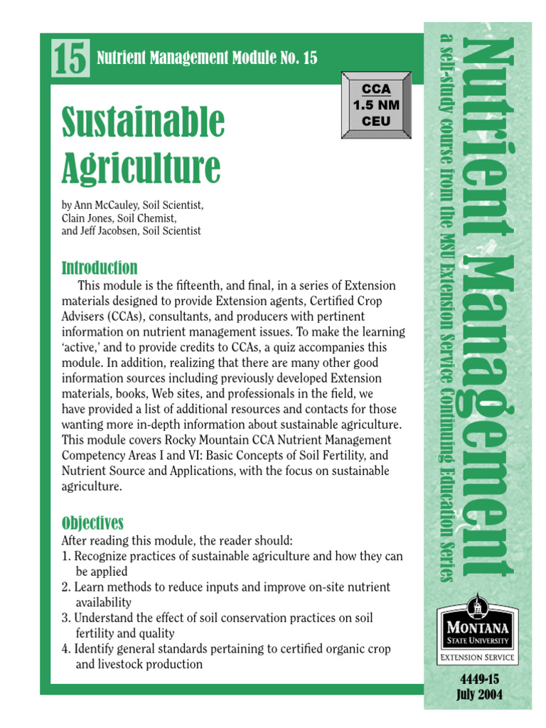 NM15 | PDF | Organic Farming | Crop Rotation