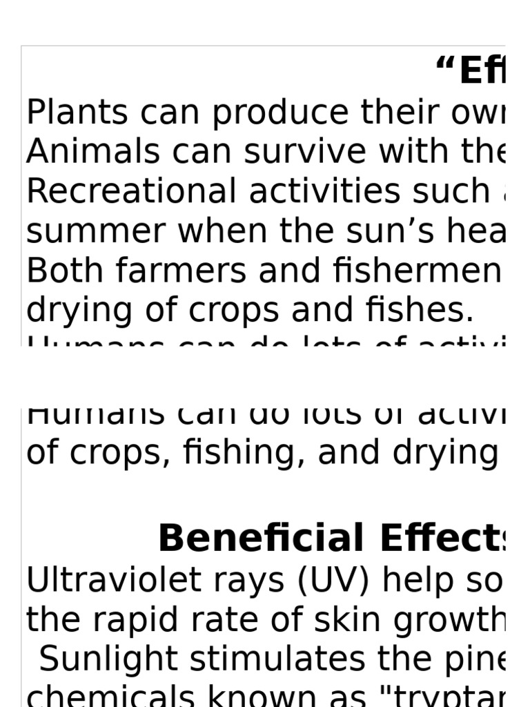 Effects of Sunlight on Health and Nature | PDF | Ultraviolet | Skin