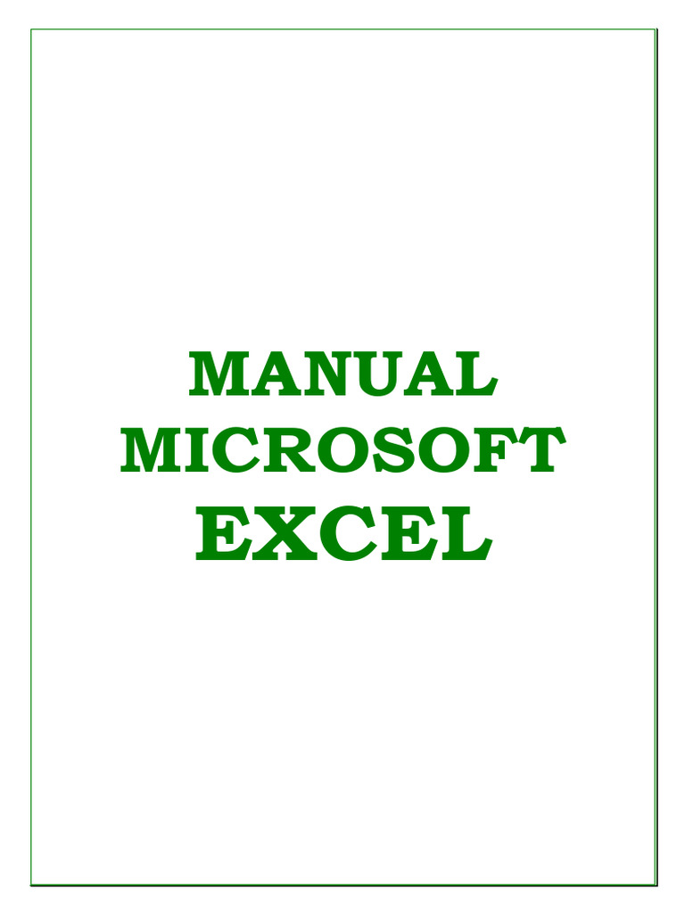 Manual de Microsoft Excel: Guía Completa | PDF | Microsoft Excel ...