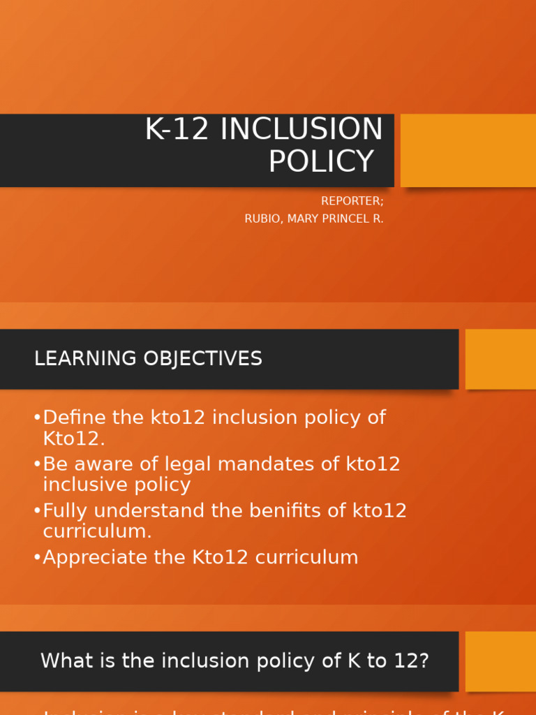 K-12 Inclusion Policy Overview | PDF