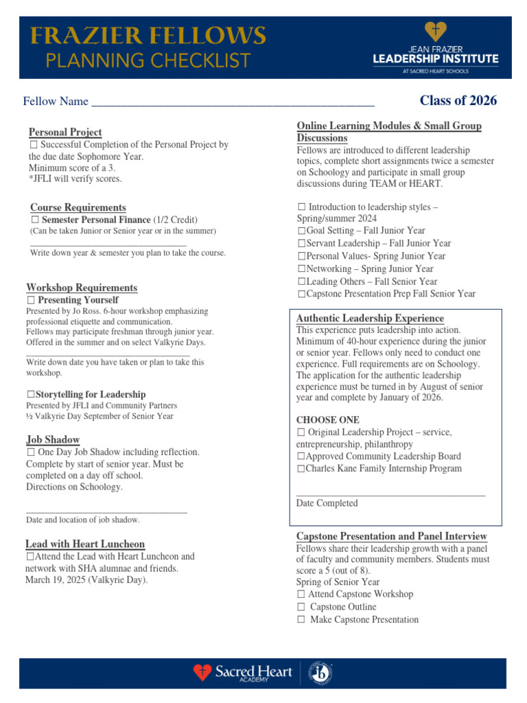 Class+of+2026+Fellows+Checklist | PDF