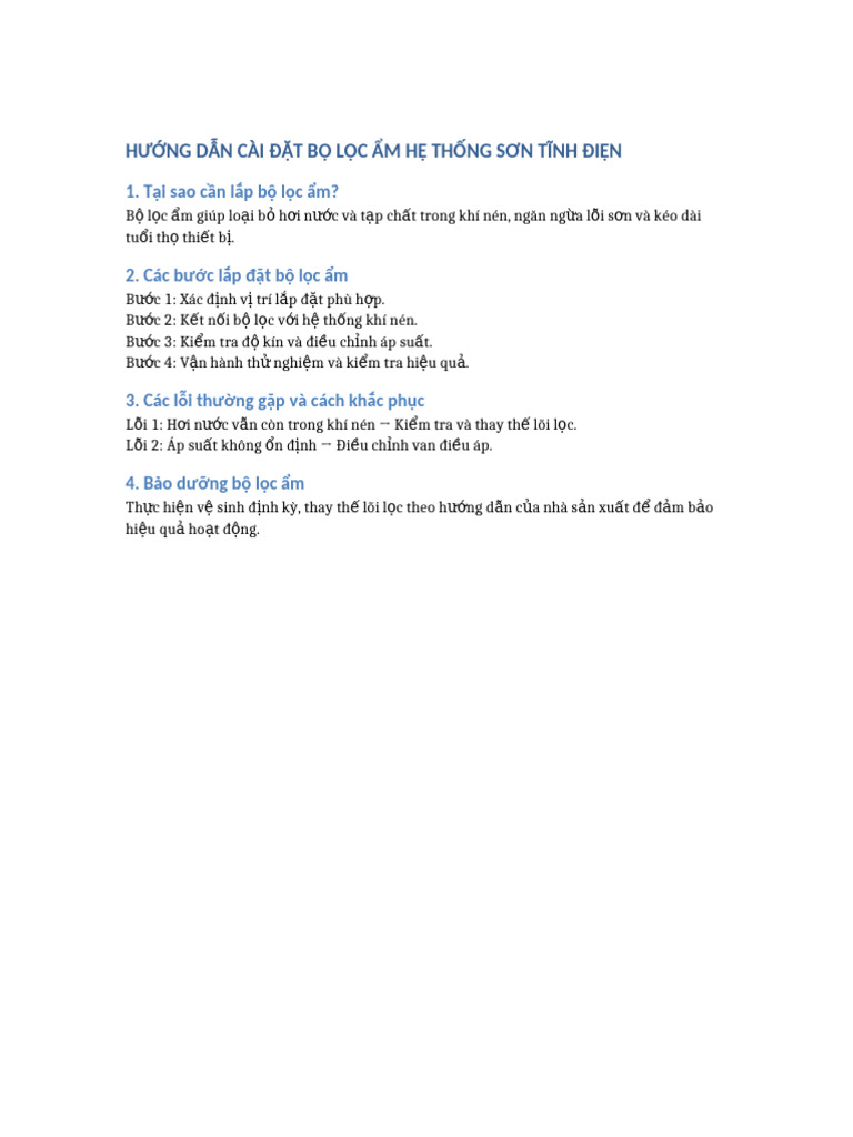 Huong Dan Lap Bo Loc Am | PDF