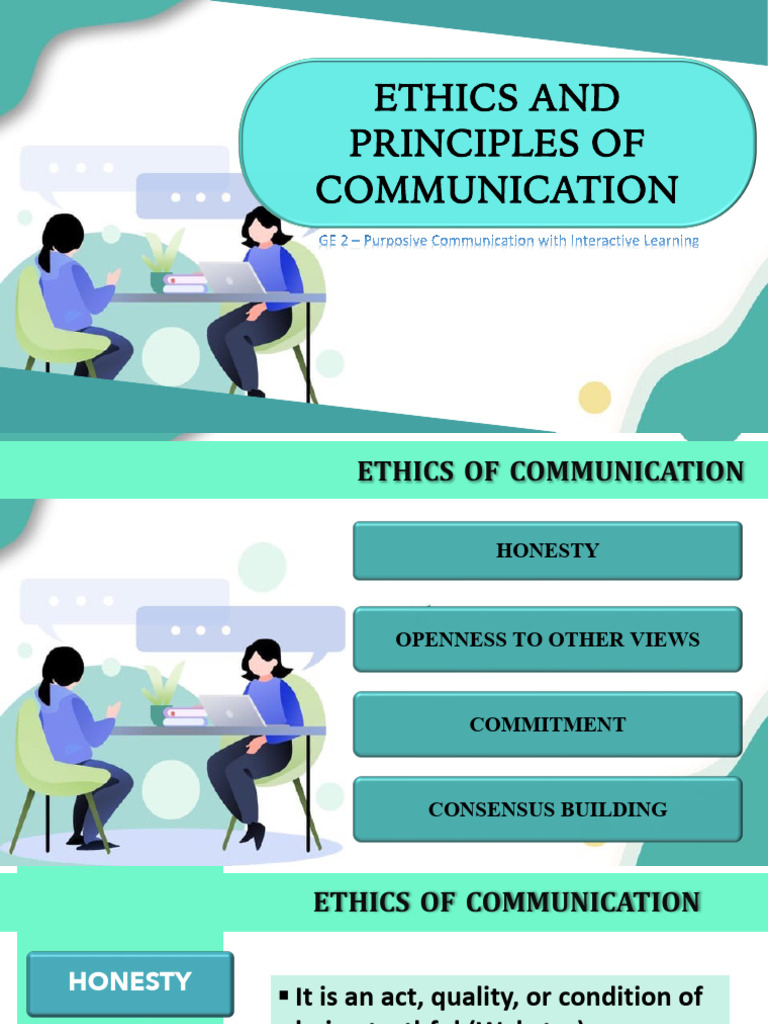 Ethics and Principles of Communication | PDF | Communication | Human ...