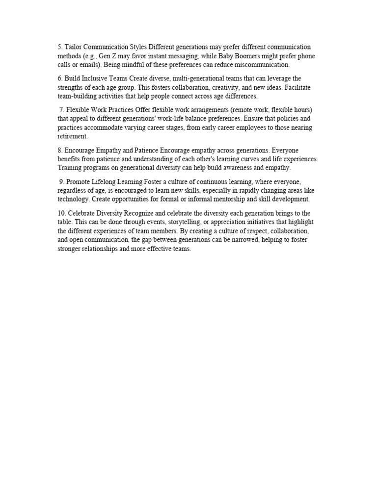 Strategies for Multi-Generational Teams | PDF
