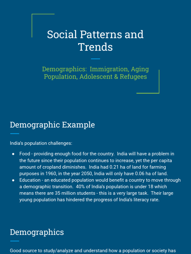 Demographic Trends: India and Canada | PDF | Adolescence | Refugee