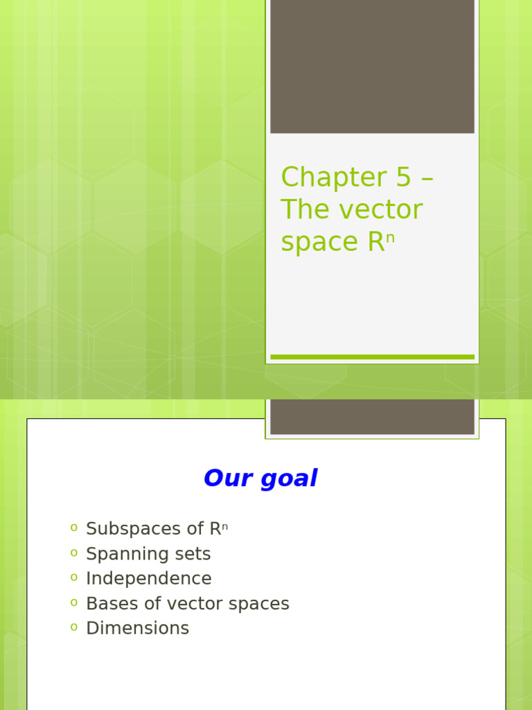 (Chap 5) Vector Space R N - Part 1 | PDF | Linear Subspace | Functional ...