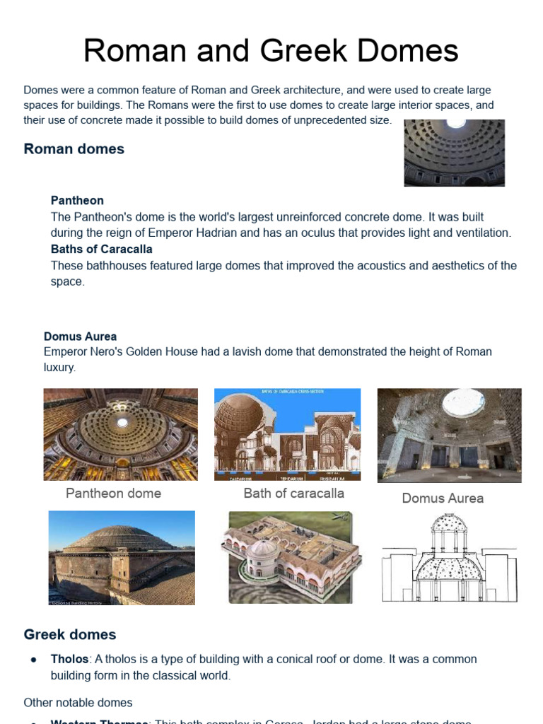 Roman and Greek Domes | PDF