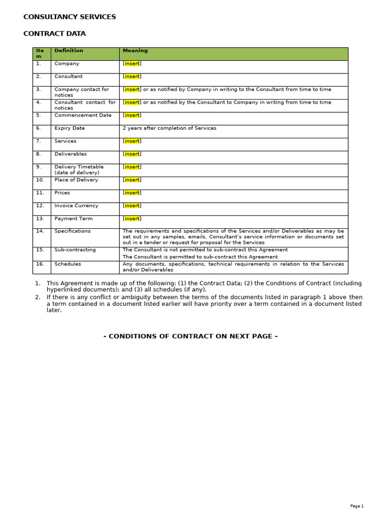 Consultancy Services - Template | PDF | Value Added Tax | Taxes