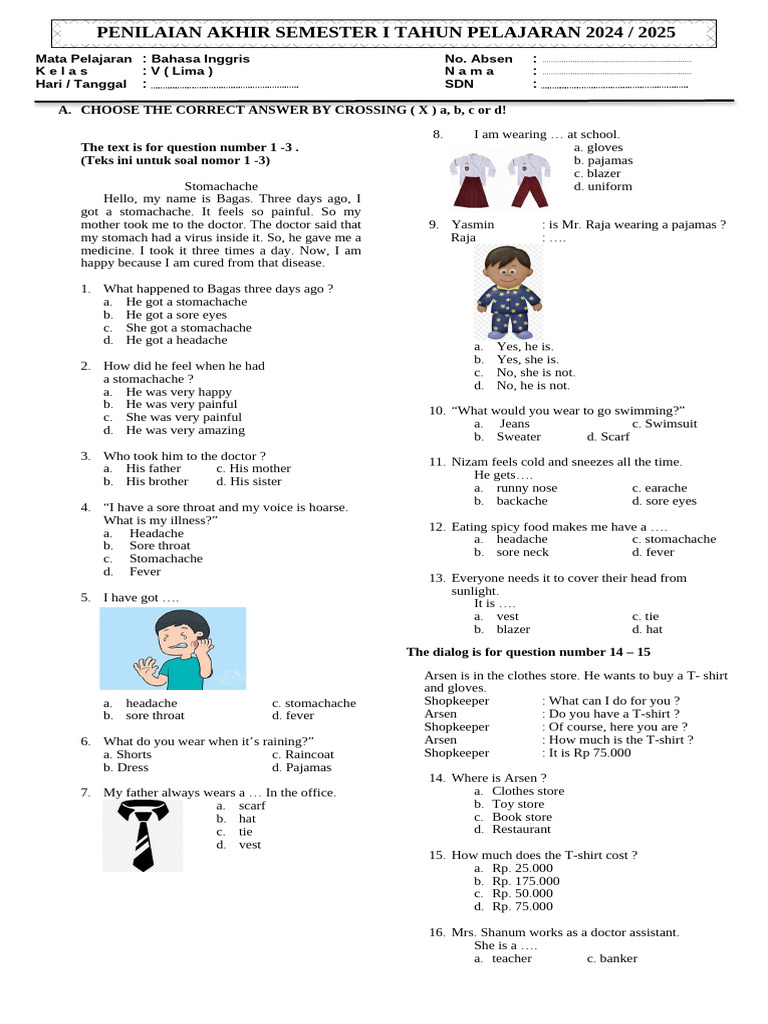 Kelas 5 Pdf Clothing Diseases And Disorders