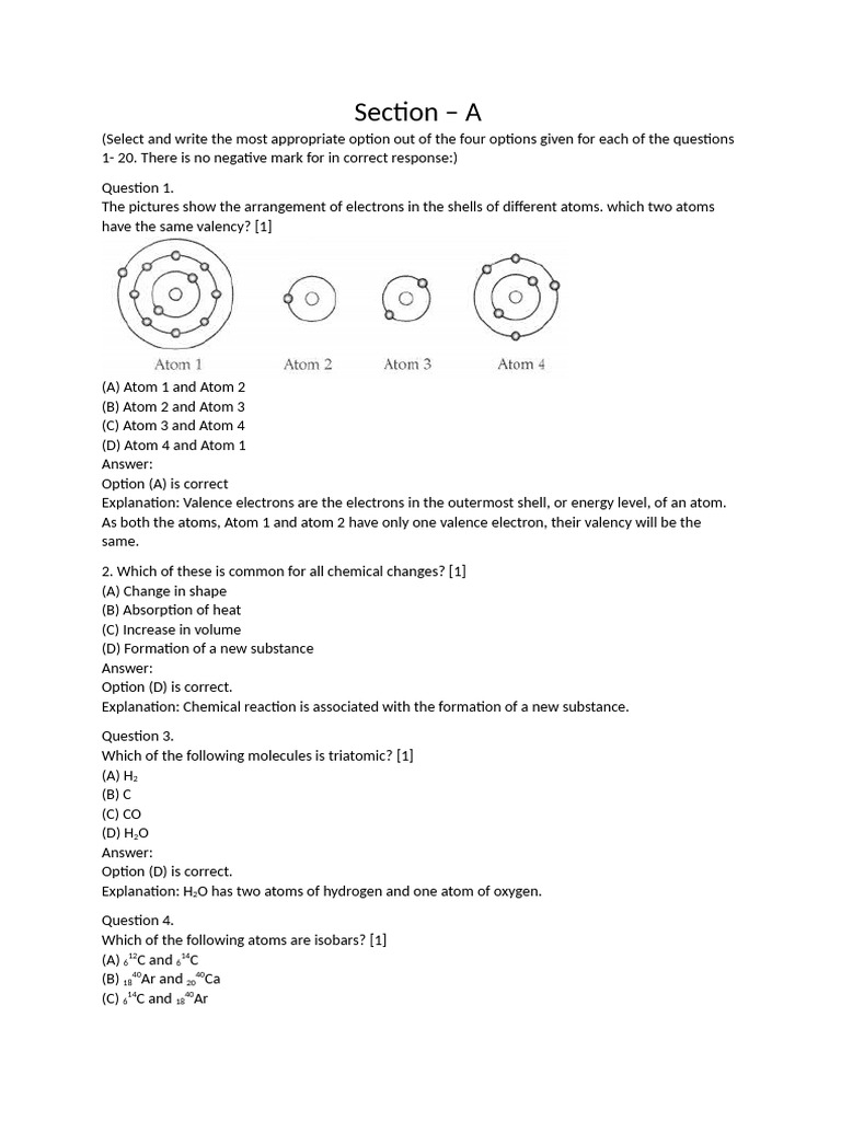Science Questions and Answers Guide | PDF | Force | Atoms