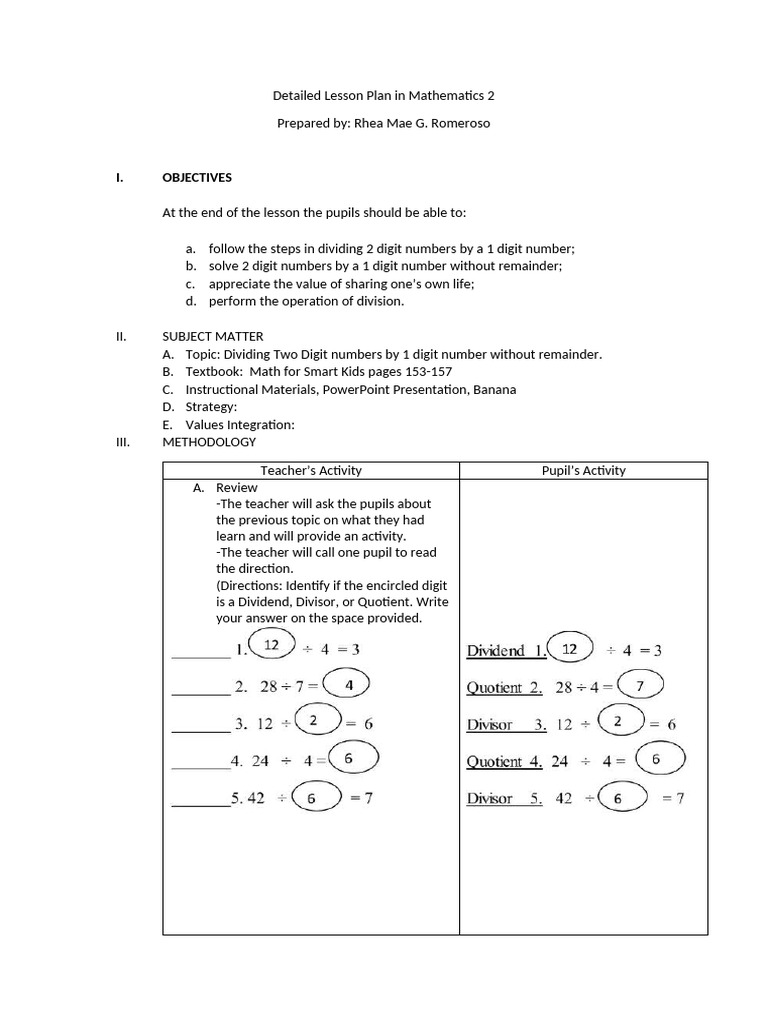 Detailed Lesson Plan in Mathematics 2 Q3 | PDF
