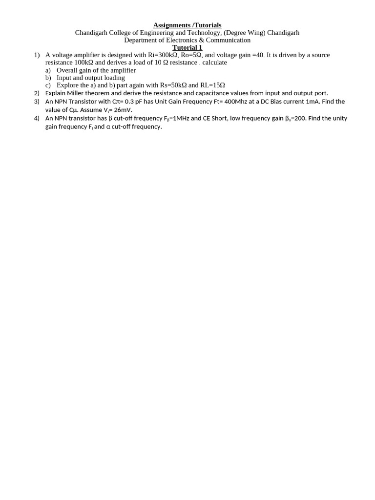 Analog electronics tutorial 1 pdf