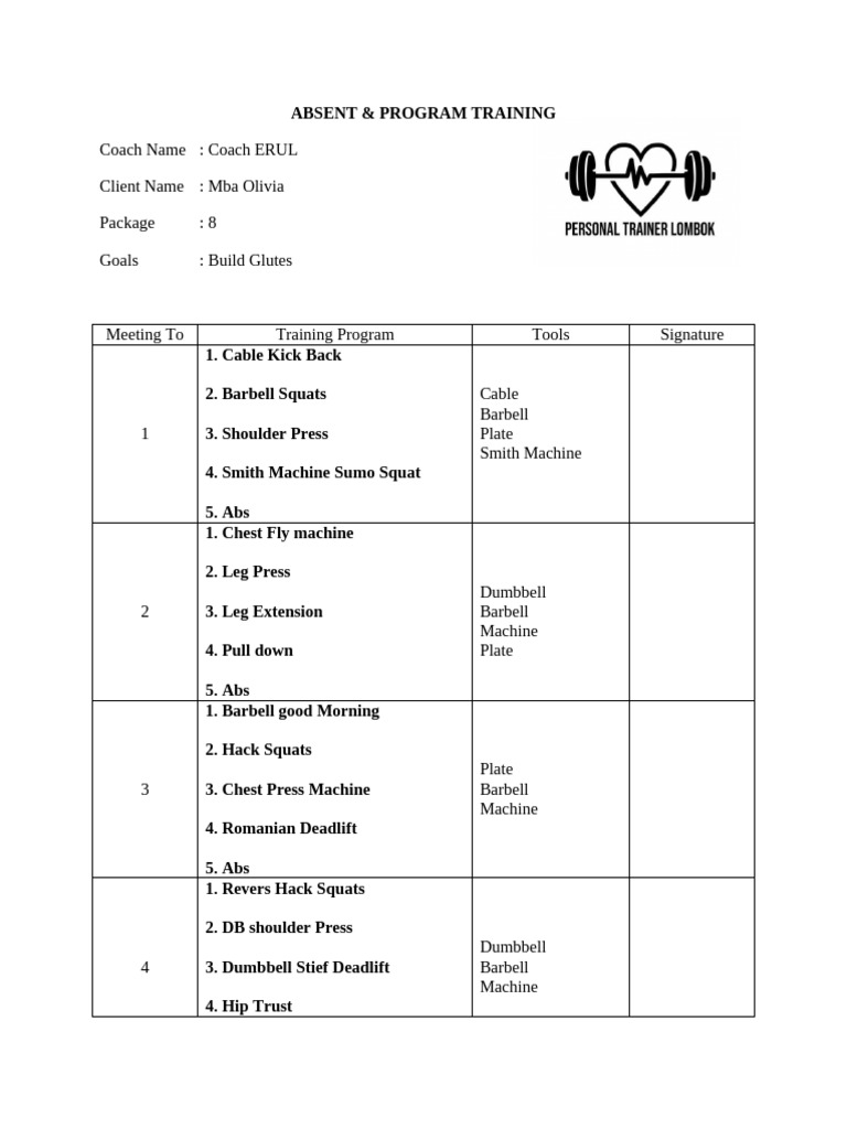 Glute-Building Training Program Guide | PDF | Individual Sports ...