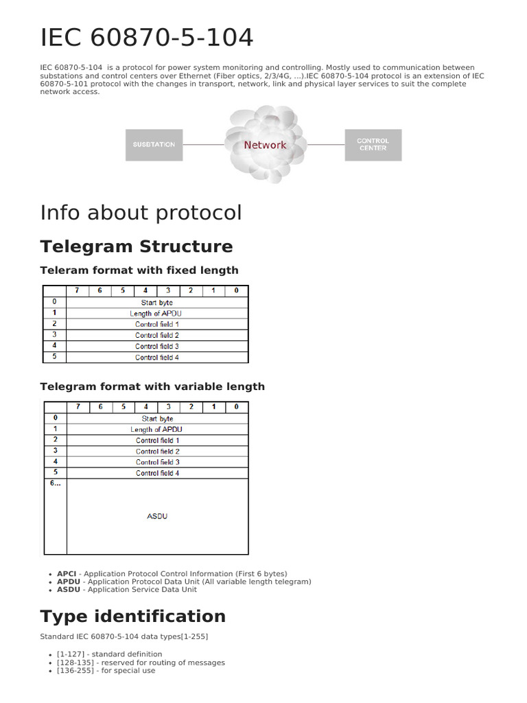 IEC 60870-5-104 Protocol Overview | PDF | Computer Network
