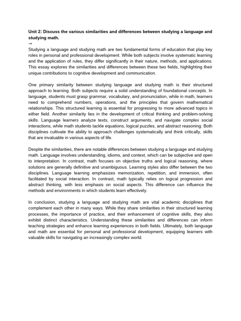 Unit 2 | PDF | Mathematics | Learning