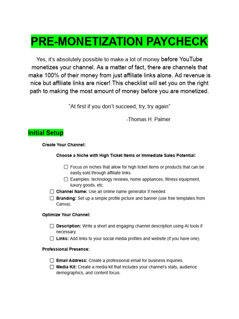 Maximize Earnings Before YouTube Monetization | PDF | Social Media ...