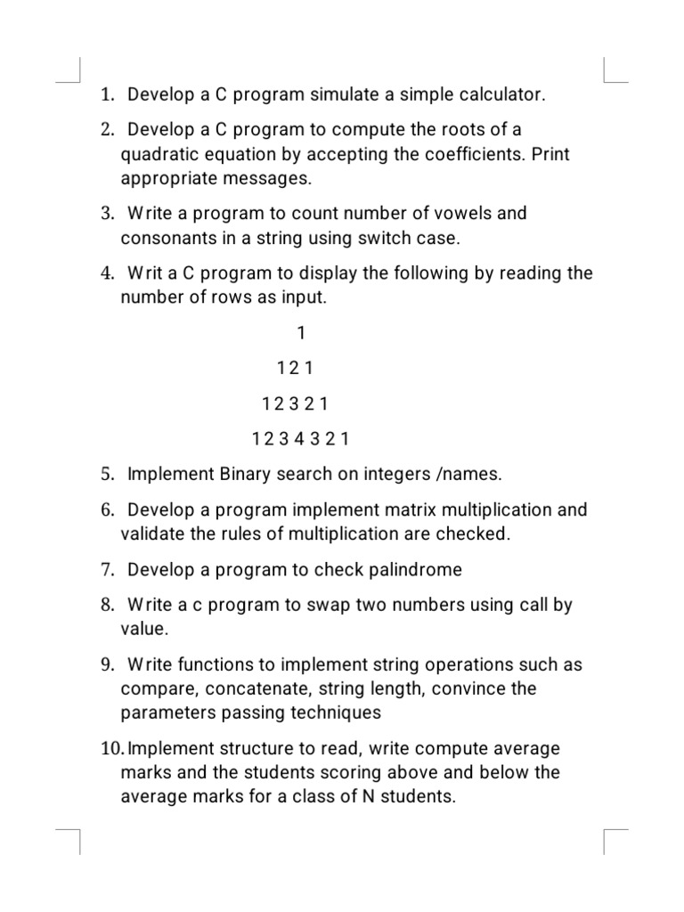 C Programming Projects and Exercises | PDF