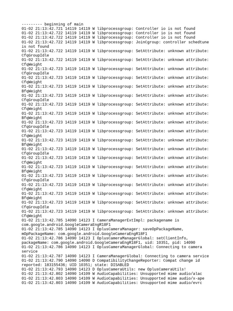 Oplus Camera Manager Logs Analysis | PDF | Operating System Families ...