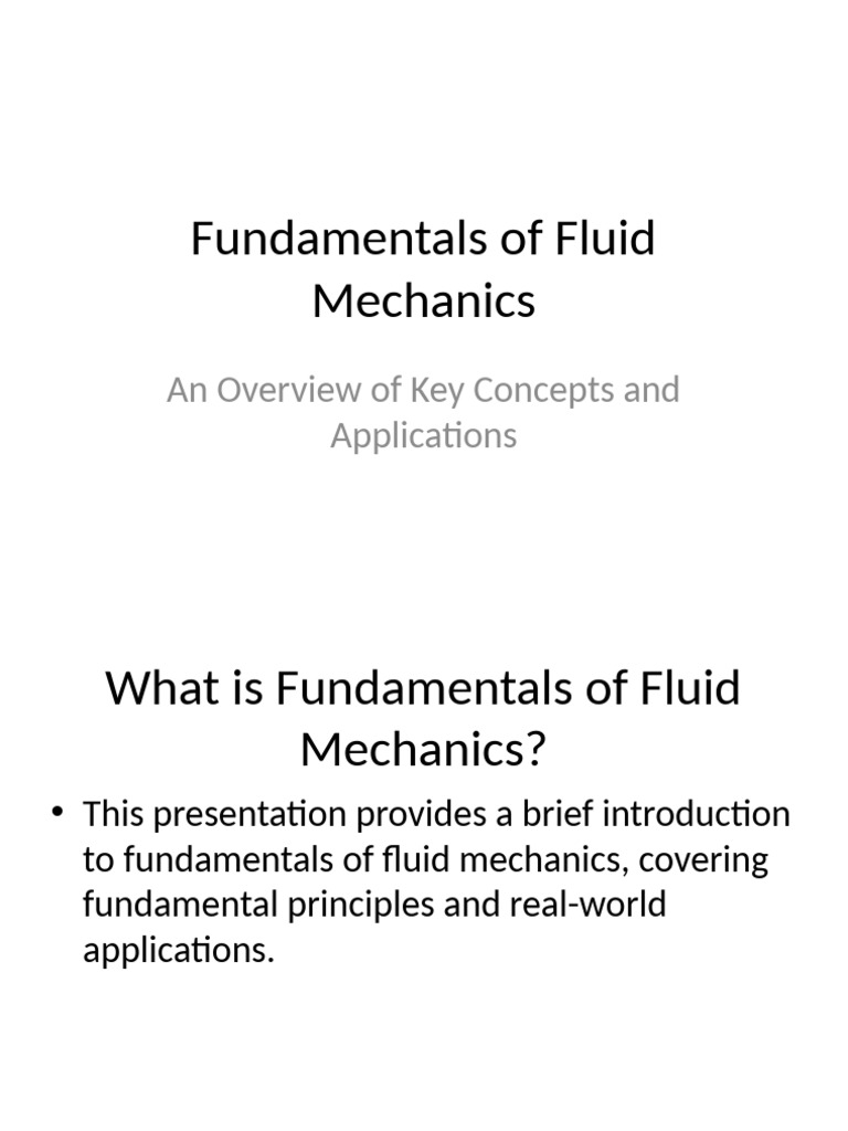 Fundamentals of Fluid Mechanics | PDF
