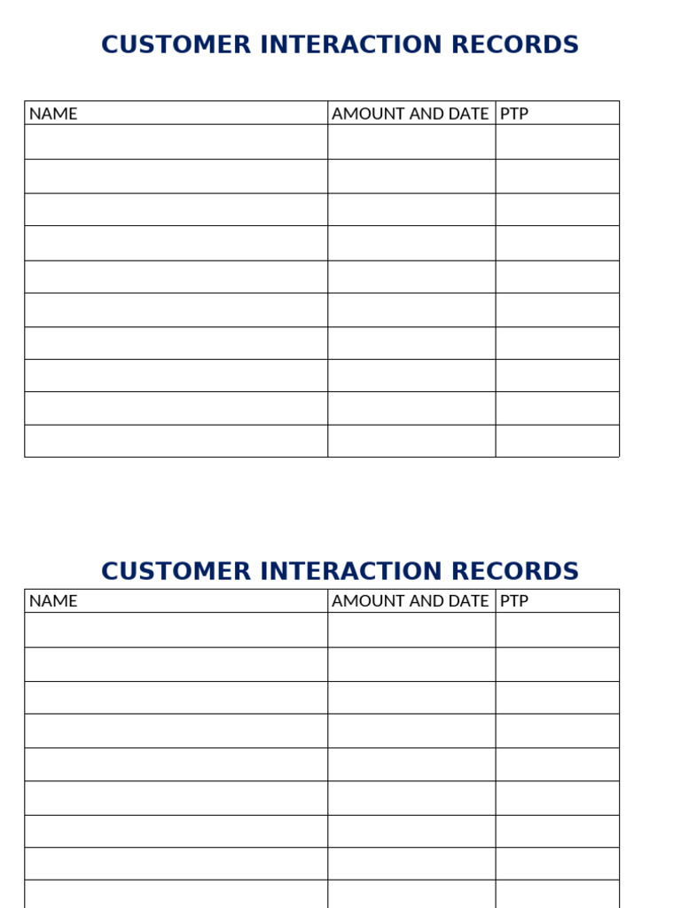 Customer Interaction Records Summary | PDF