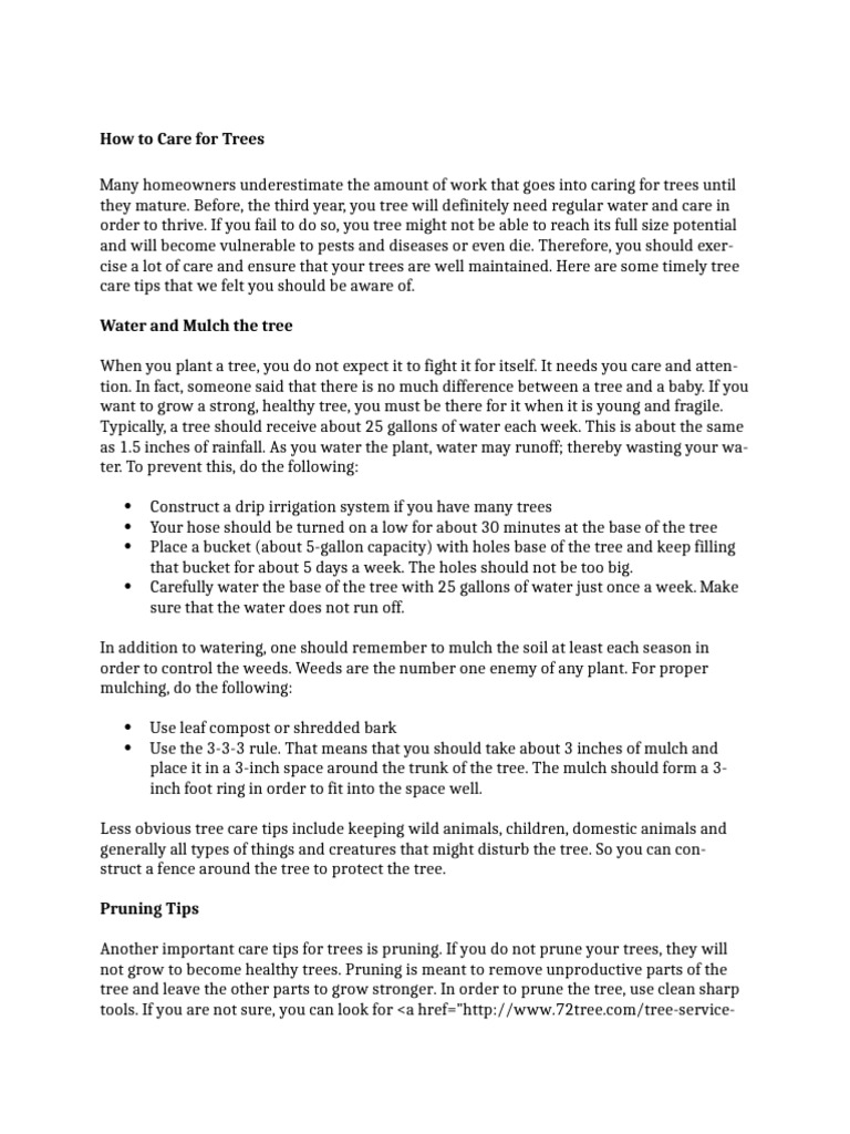 Essential Tree Care Tips for Homeowners | PDF | Pruning | Trees