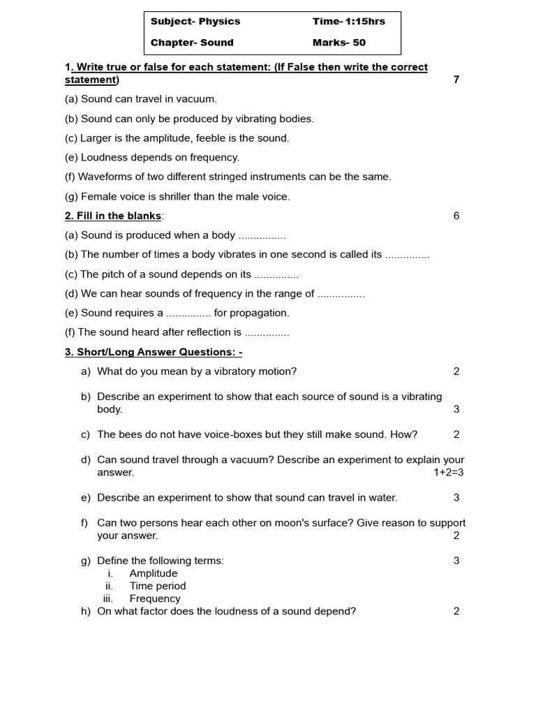 Physics Sound Pdf Sound Pitch Music