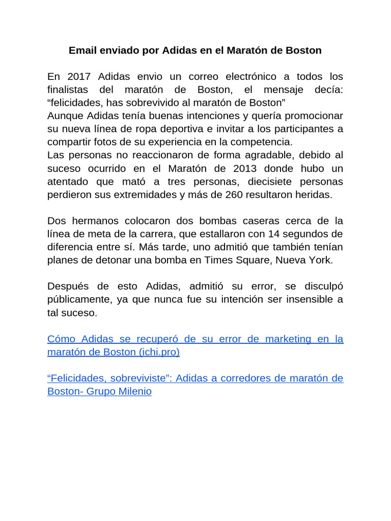 Adidas y el error del email post-maratón | PDF