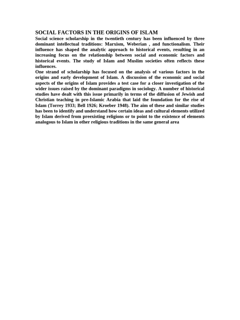 Social Factors in The Origins of Islam 2 | PDF