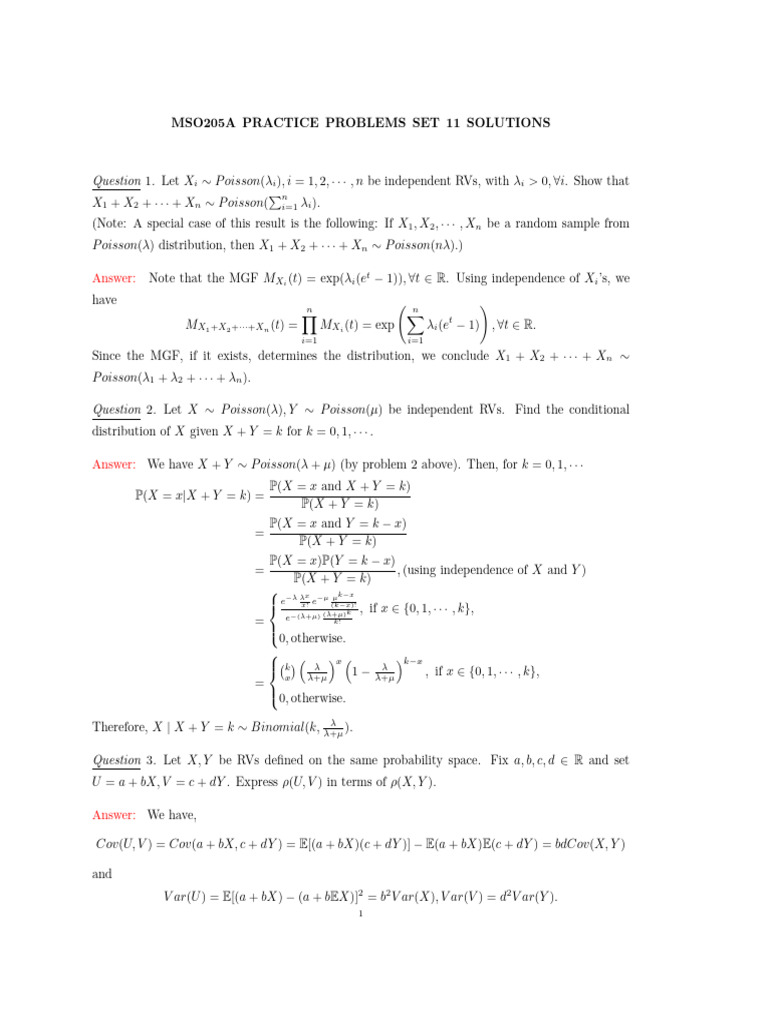 Set11 Soln | PDF | Statistical Theory | Probability Theory