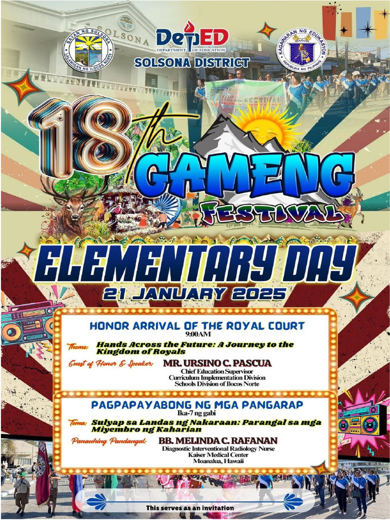Elementary Day 2025 Royal Court Events | PDF