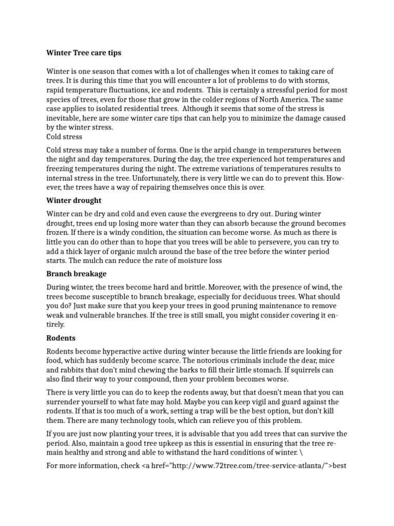 927 - Winter Tree Care Tips | PDF | Trees | Mulch
