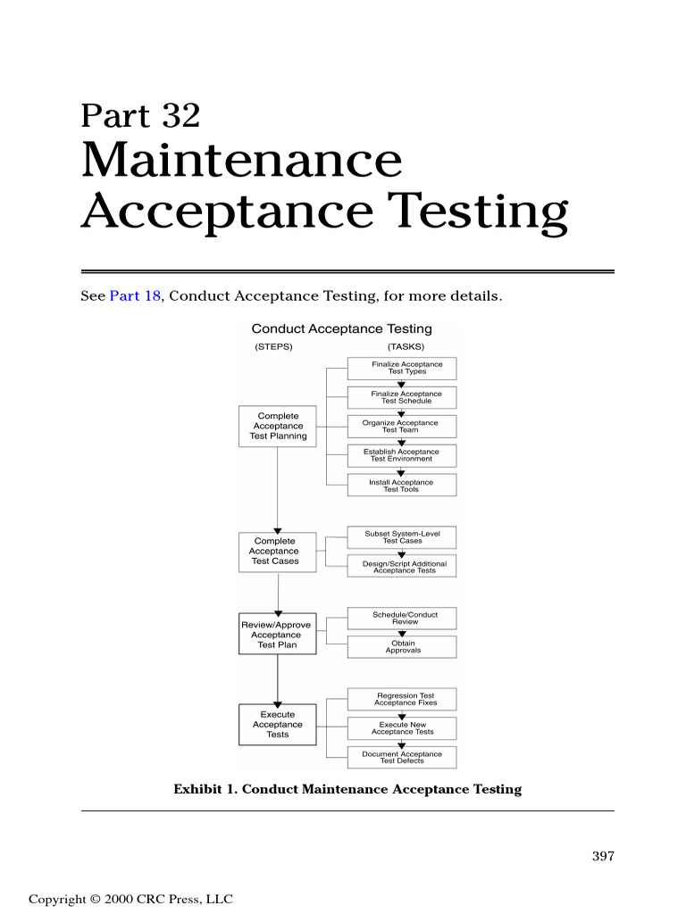 Maintenance Acceptance Testing | PDF